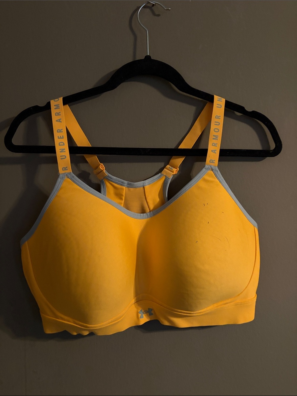 Under Armour Yellow & Gray High-Support Sports Bra